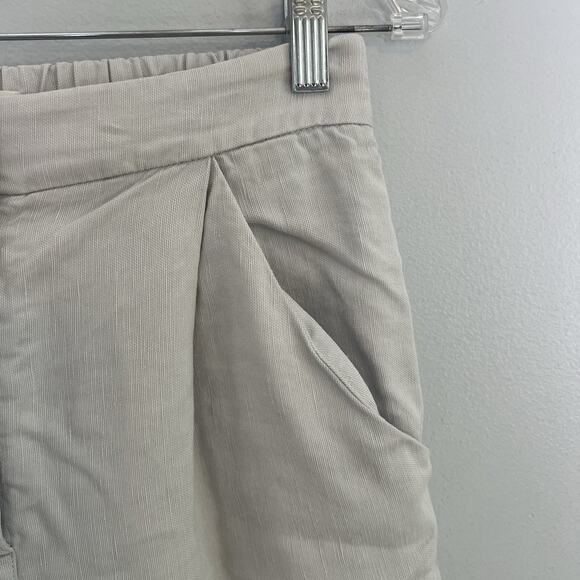 Aritzia Wilfred The Effortless Pant Linen Natural Size 2 High-Rise Pleated Boho - Picture 5 of 13